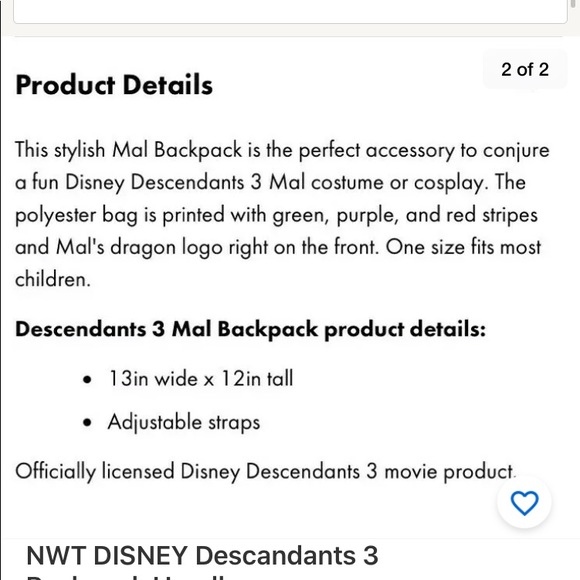Disney Accessories Nwt Disney Descendants 3 Backpack Poshmark